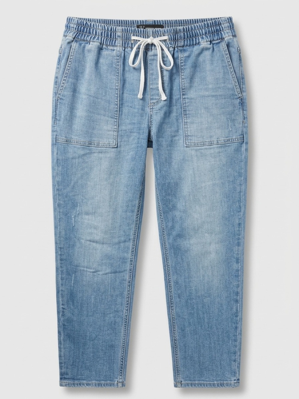 INC International Concepts Light Wash Pull-On Drawstring Jeans Size 8/29